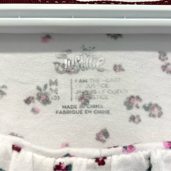 NEW Justice Girls White Floral Side Cinch Long Sleeve Top (size M & L) - Picture 4 of 5